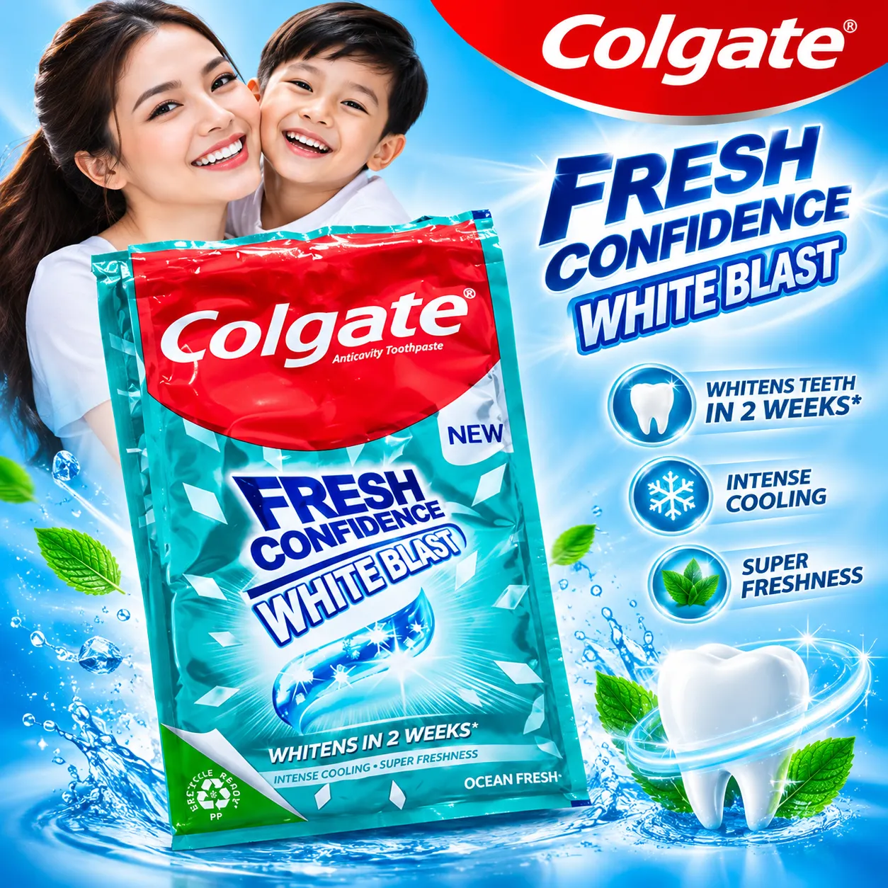 COLGATE CFC WHITE BLAST OCEAN FRESH 18G (11+1x12)